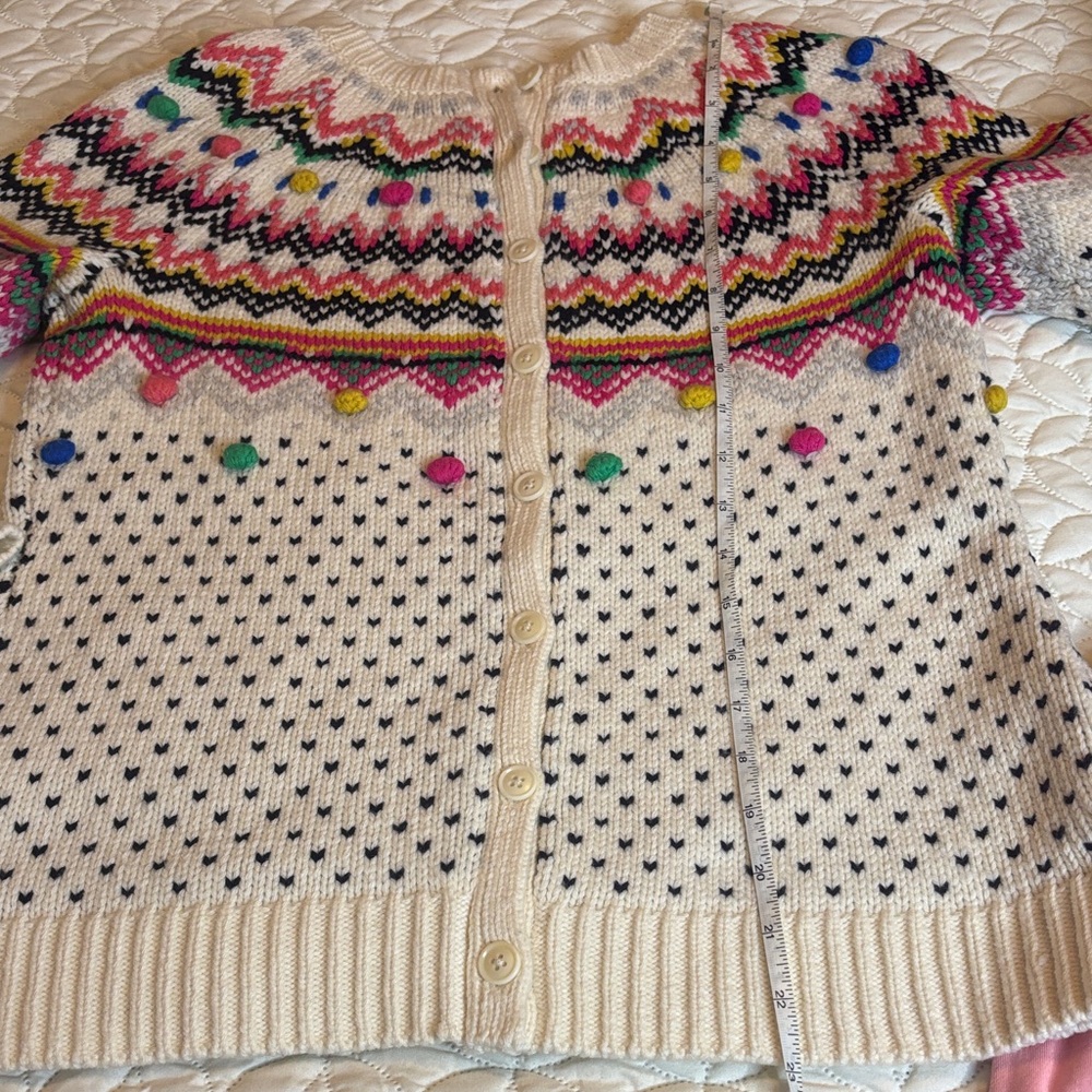 Talbots 2 pc Multicolor Fair Isle Inspired Pullover Sweater and Ruched LS Top SP - Picture 12 of 16